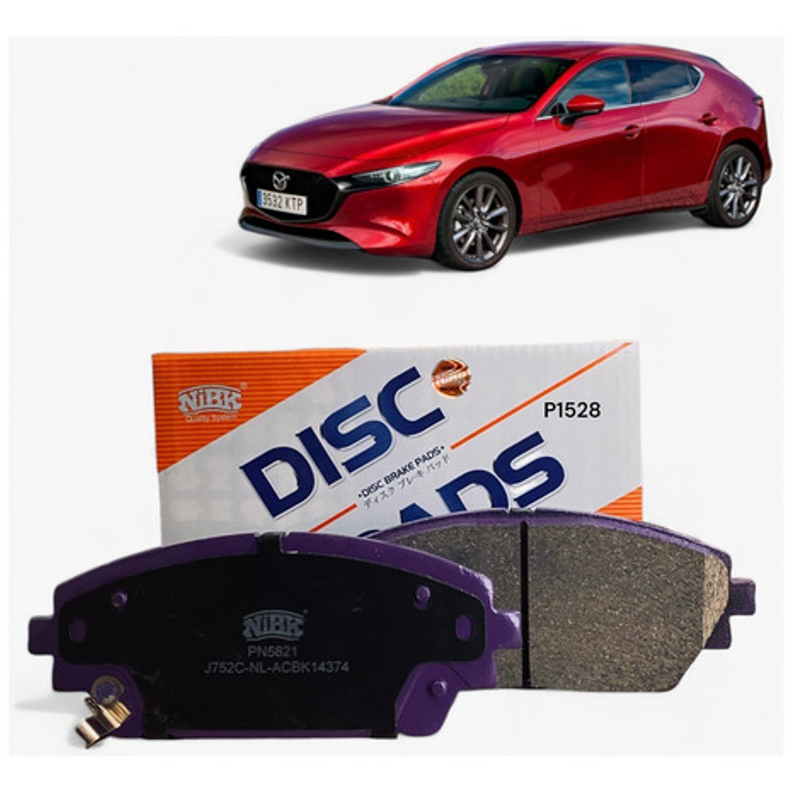 Pastillas Freno Delanteras Nibk Para Mazda 3 Año 2019+ 1