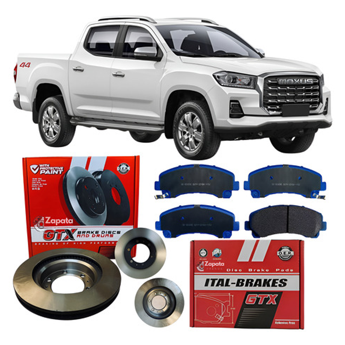 Discos + Pastillas Freno Delanteras Gtx Para Maxus T60 2.8 1