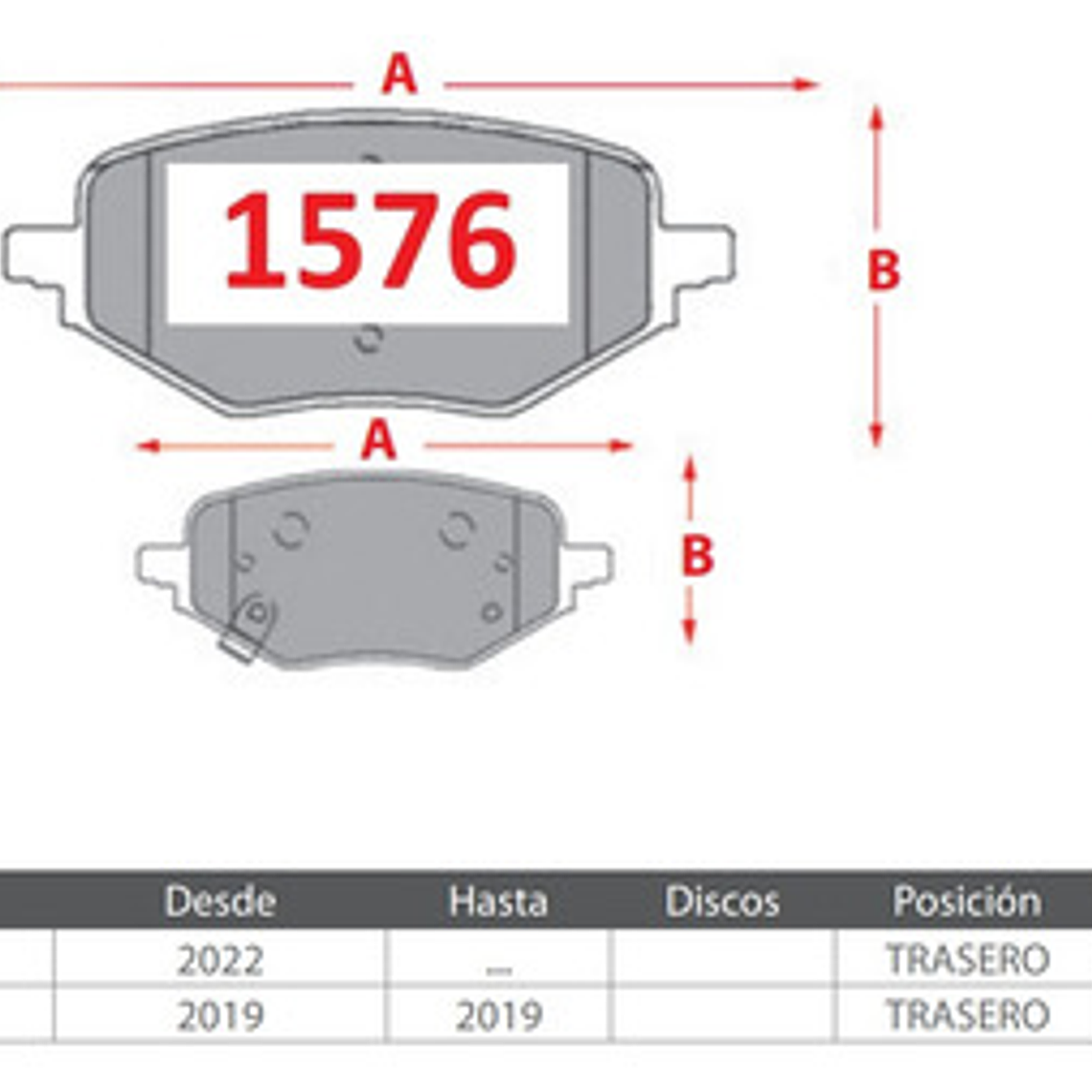 Pastillas Freno Traseras - Chevrolet Captiva 1.5 2022-2025 2