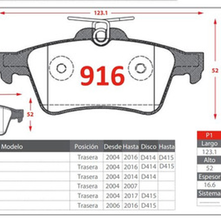 Pastillas De Frenos Traseras Brembo Volvo V-40 2006-2019 3