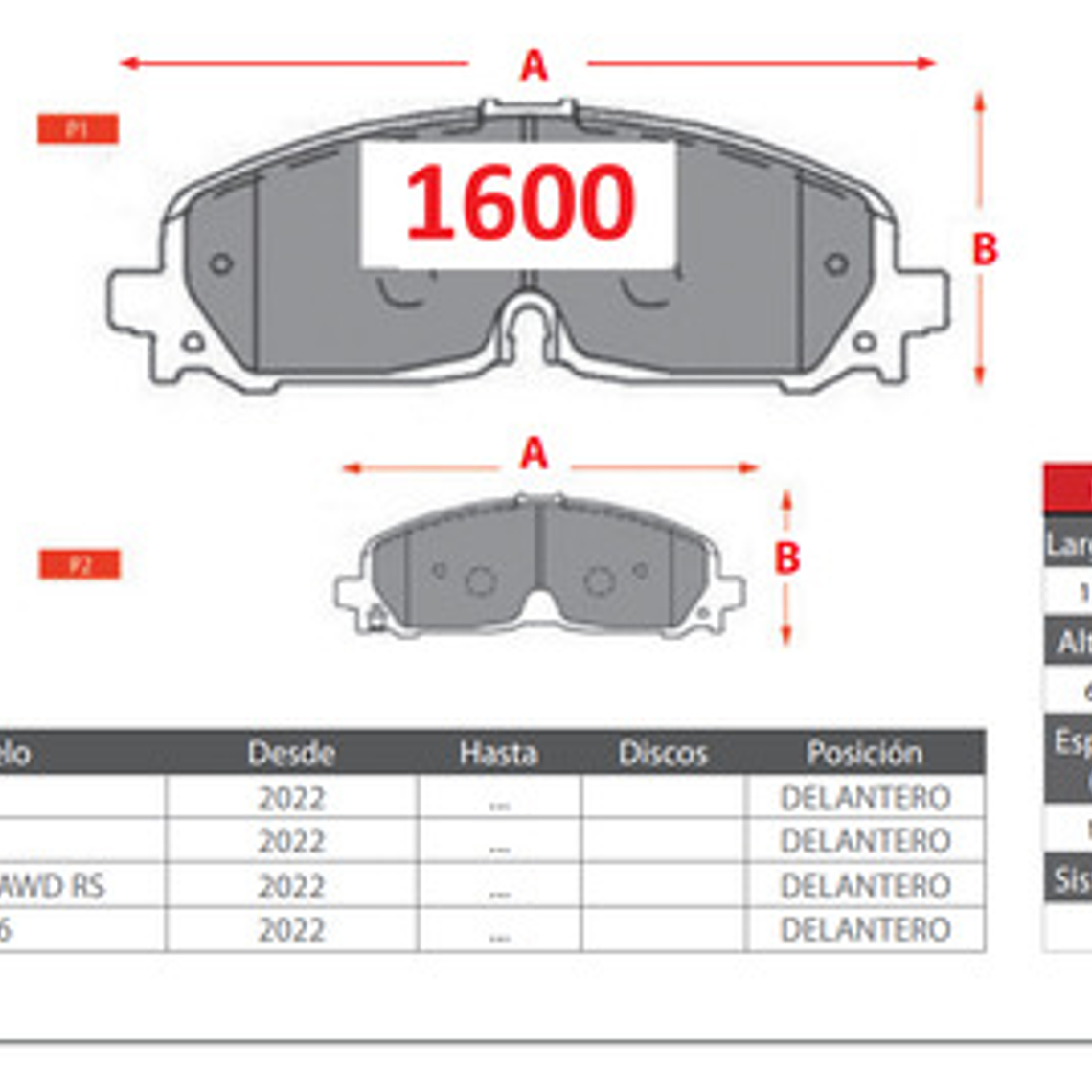 Pastillas De Frenos Delanteras Chevrolet Traverse 2022+ Cer 2