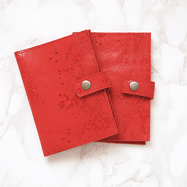 Porta Documentos Rojo textura