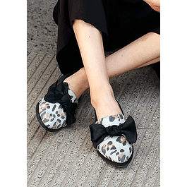Zapato Julieta Negro/ taupe Print
