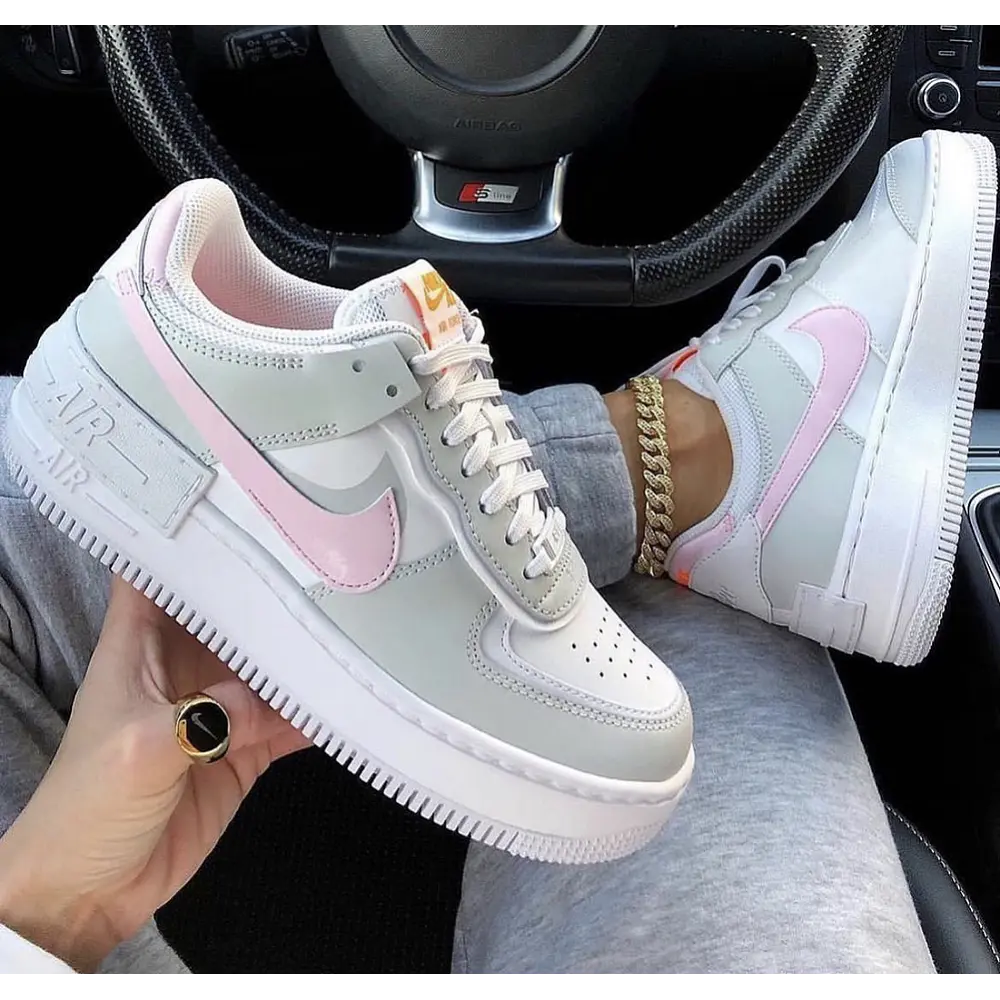 NIKE AIR FORCE 1 SHADOW GREY AND PINK