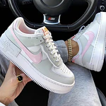 NIKE AIR FORCE 1 SHADOW GREY AND PINK