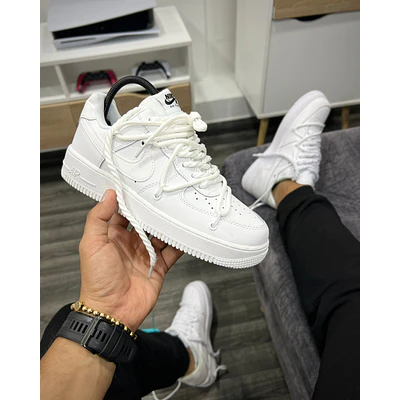 NIKE AIR FORCE 1 TRIPLE WHITE "CUSTOM"