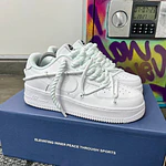 NIKE AIR FORCE 1 TRIPLE WHITE "CUSTOM"