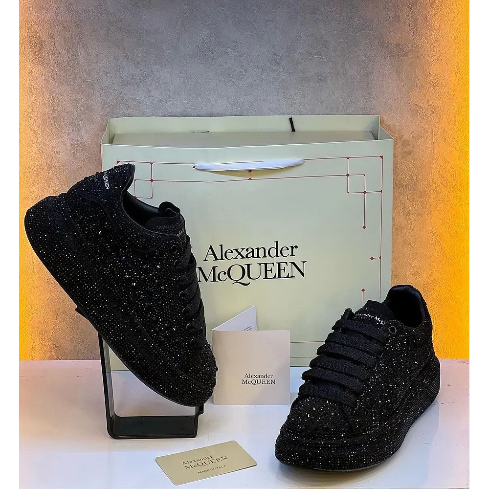 ALEXANDER MCQUEEN GLITTER TRIPLE BLACK