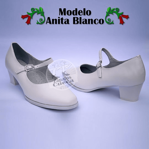 Zapatos Cueca Modelo Anita Blanco