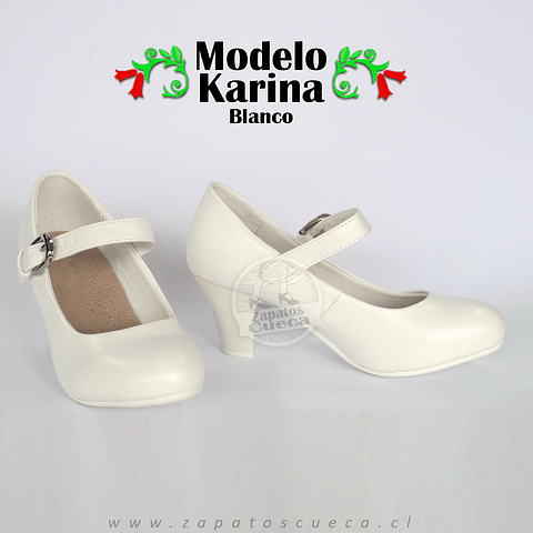 Zapatos Cueca Modelo Karina Blanco