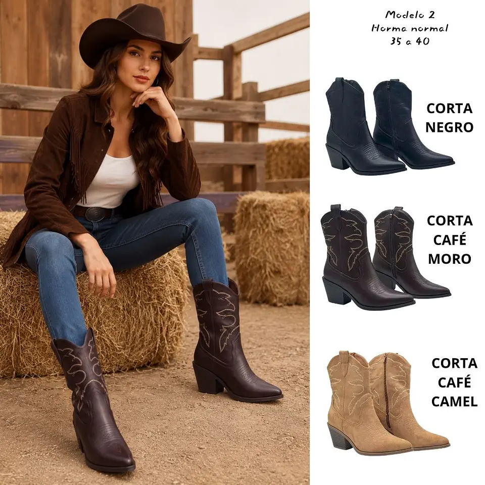 Botín Texano Mujer Modelo 2 1