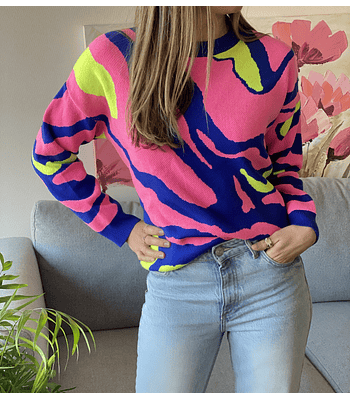 SWEATER TRI AZUL PRINT