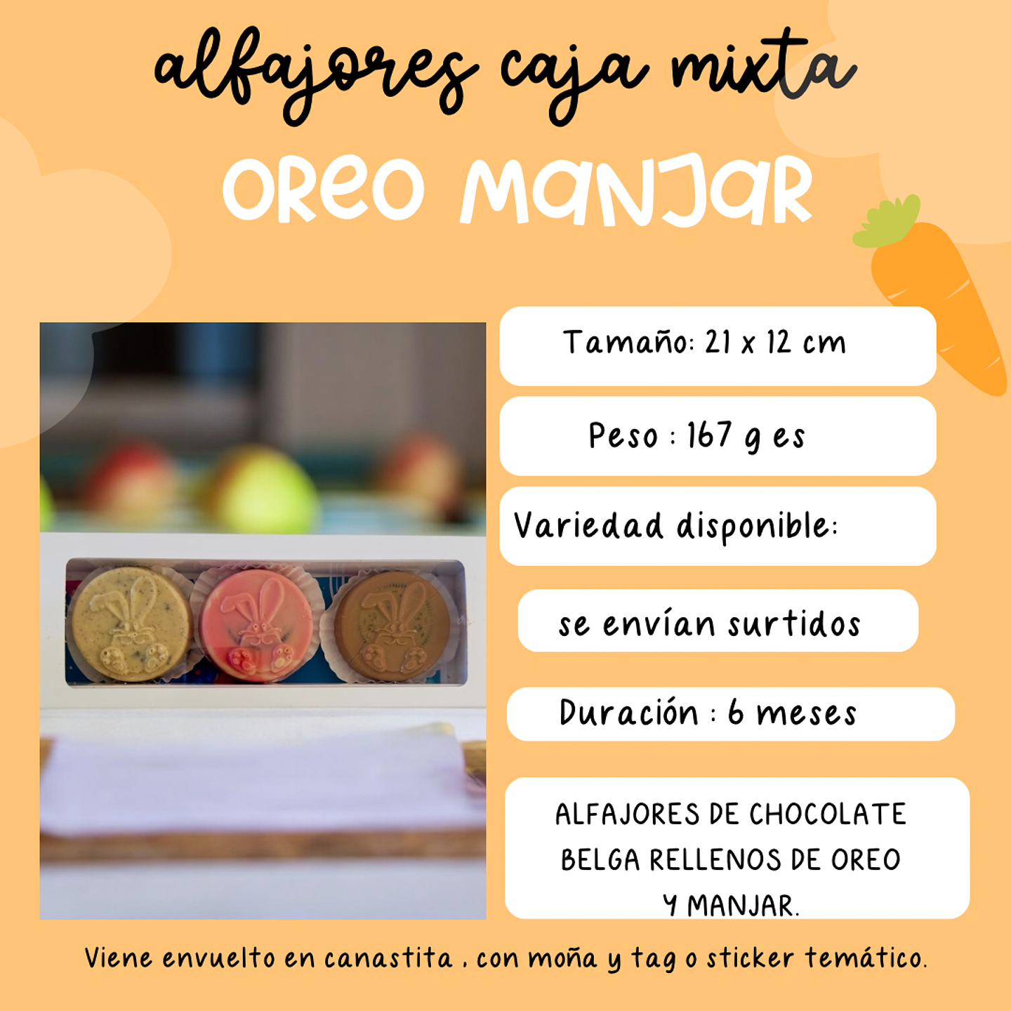 Caja de 3 alfajores de oreo 2