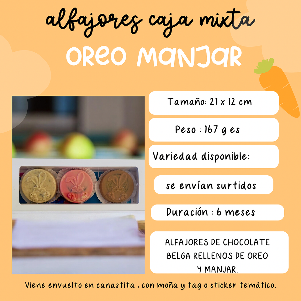 Caja de 3 alfajores de oreo 2