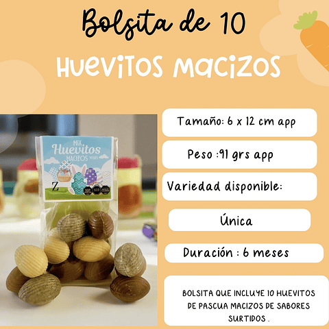 Bolsita de 10 huevitos macizos
