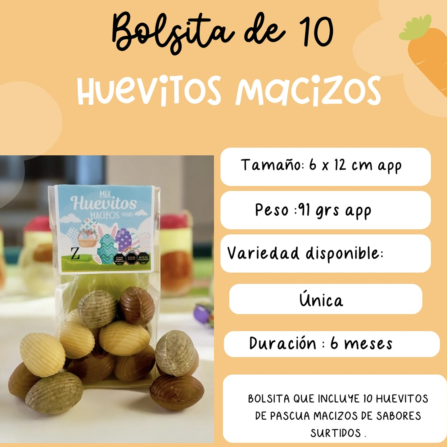 Bolsita de 10 huevitos macizos 2