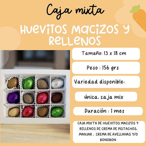 Caja Mixta huevitos rellenos y macizos