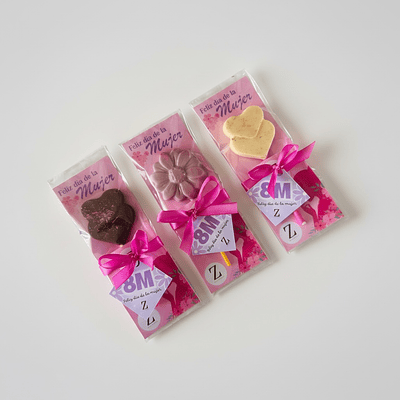 Paleta con tarjeta del día de la mujer
