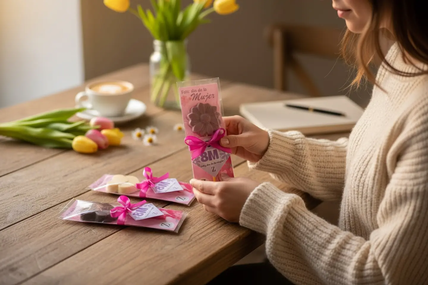 Paleta con tarjeta del día de la mujer 3