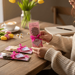 Paleta con tarjeta del día de la mujer