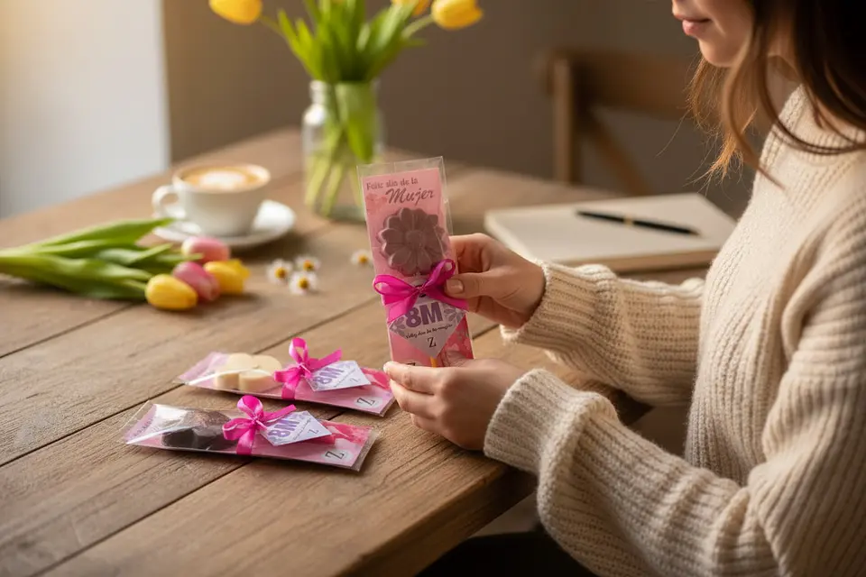 Paleta con tarjeta del día de la mujer 3