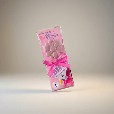 Paleta con tarjeta del día de la mujer