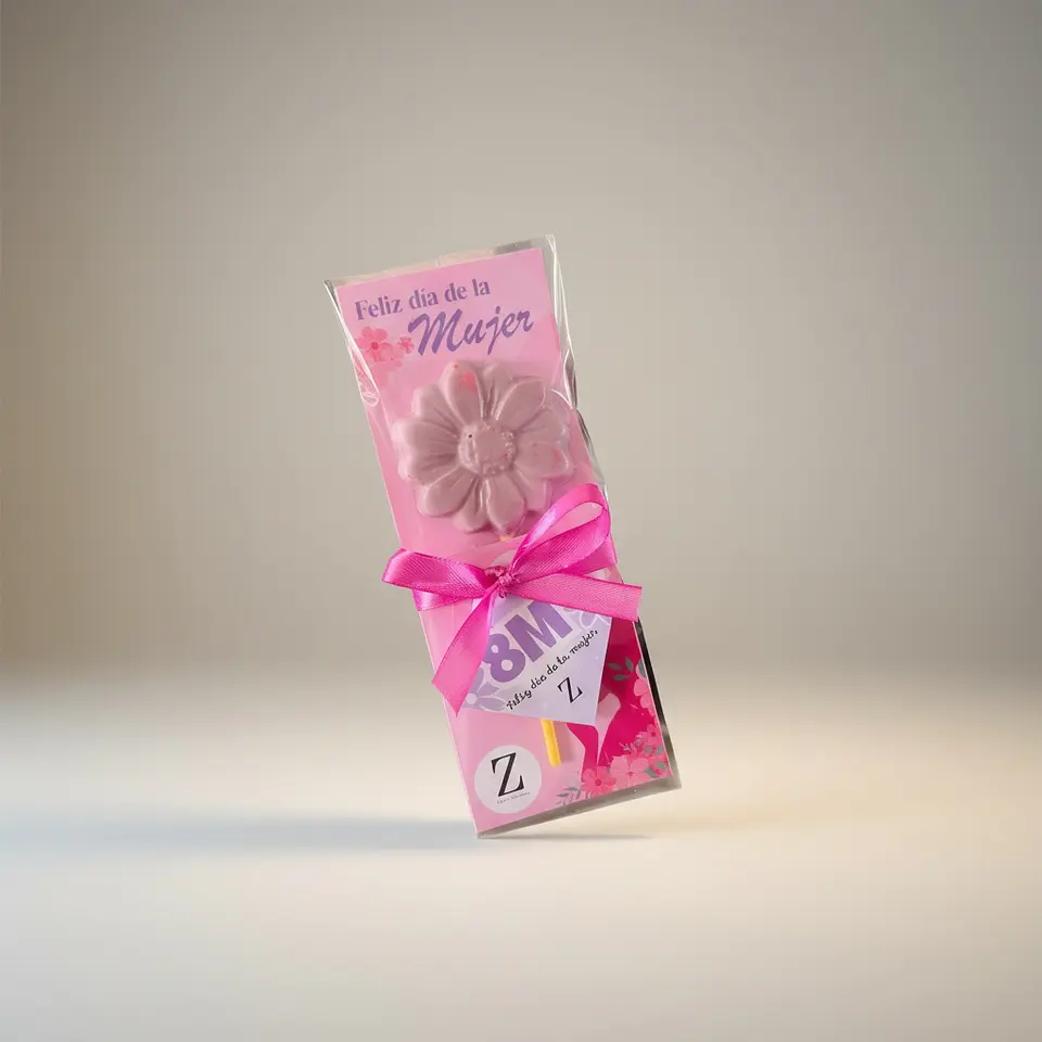 Paleta con tarjeta del día de la mujer 1