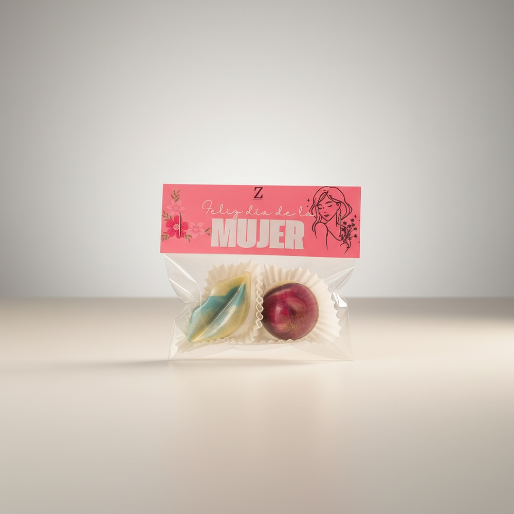 Bolsa día de la mujer 2 bombones