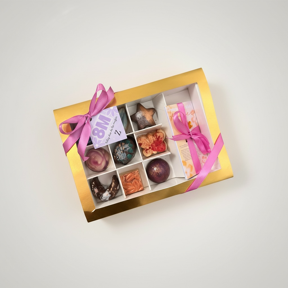 Caja 9 bombones día de la mujer