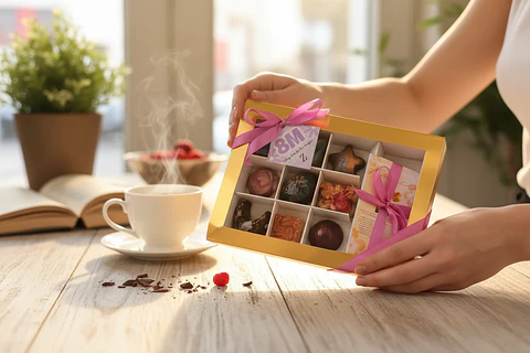 Caja 9 bombones día de la mujer