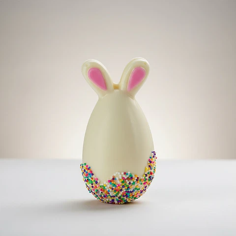 Huevo conejo pequeño de chocolate blanco- Relleno 