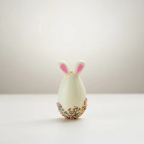 Huevo conejo pequeño de chocolate blanco- Relleno 
