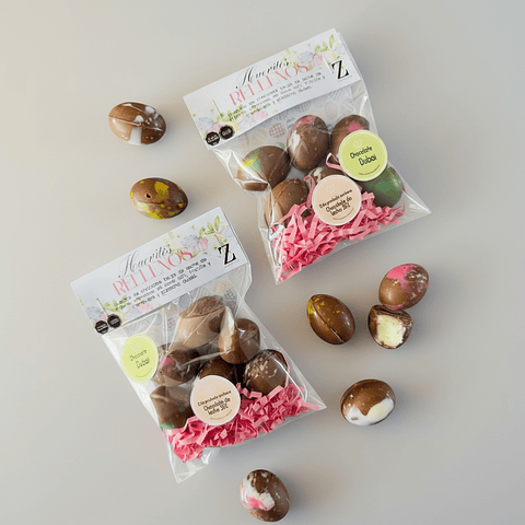 Huevitos rellenos DUBAI, frutillas y coco con Malibú 