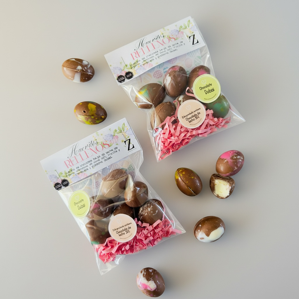 Huevitos rellenos DUBAI, frutillas y coco con Malibú  1