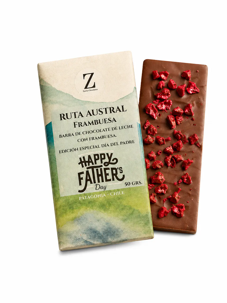 Barra de Chocolate de Leche con Frambuesas Crispy para Papá (Ruta Austral) 1