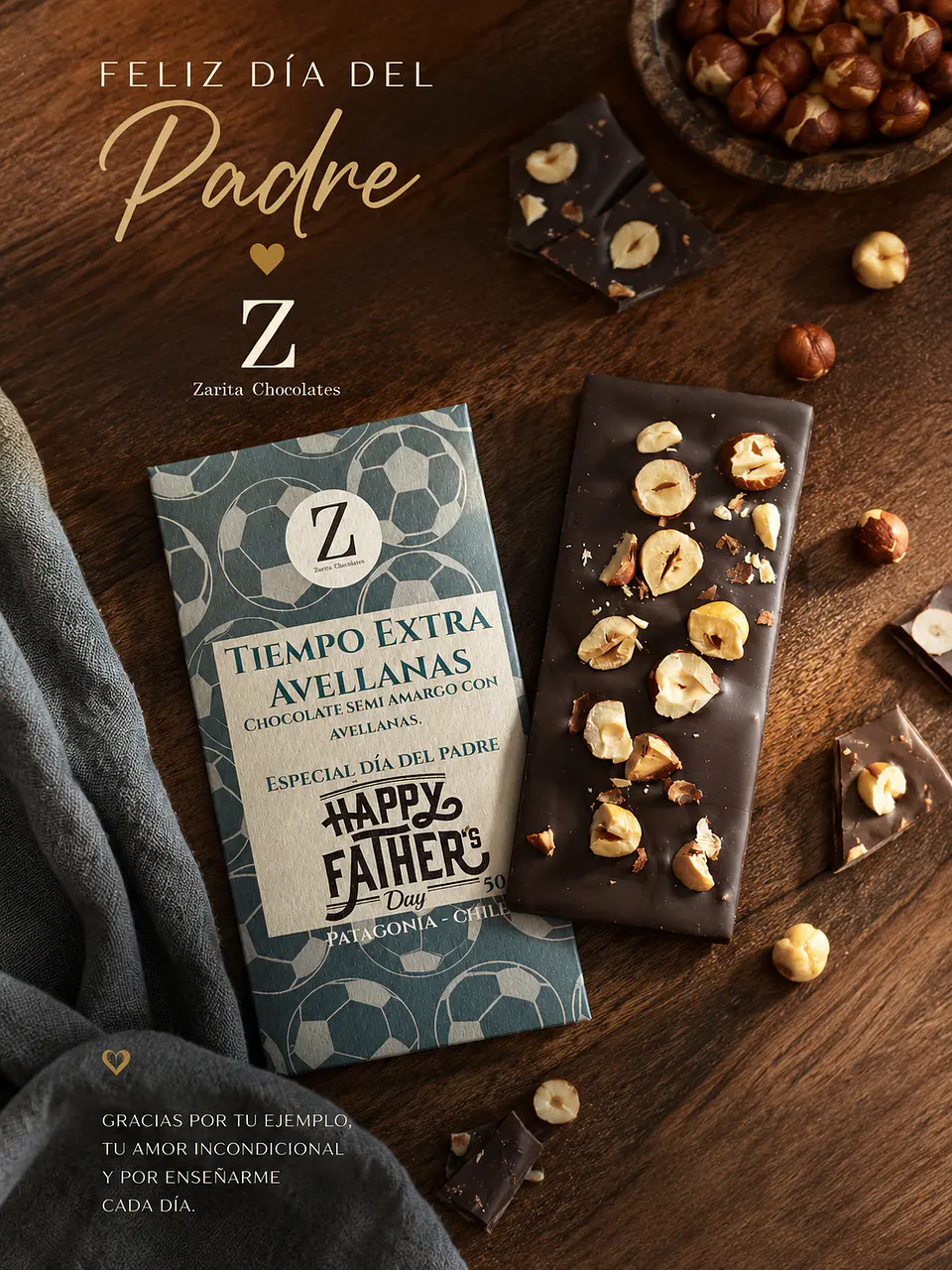 Caja Regalo Día del Padre con 3 Barras de Chocolate Artesanal ⭐ 5