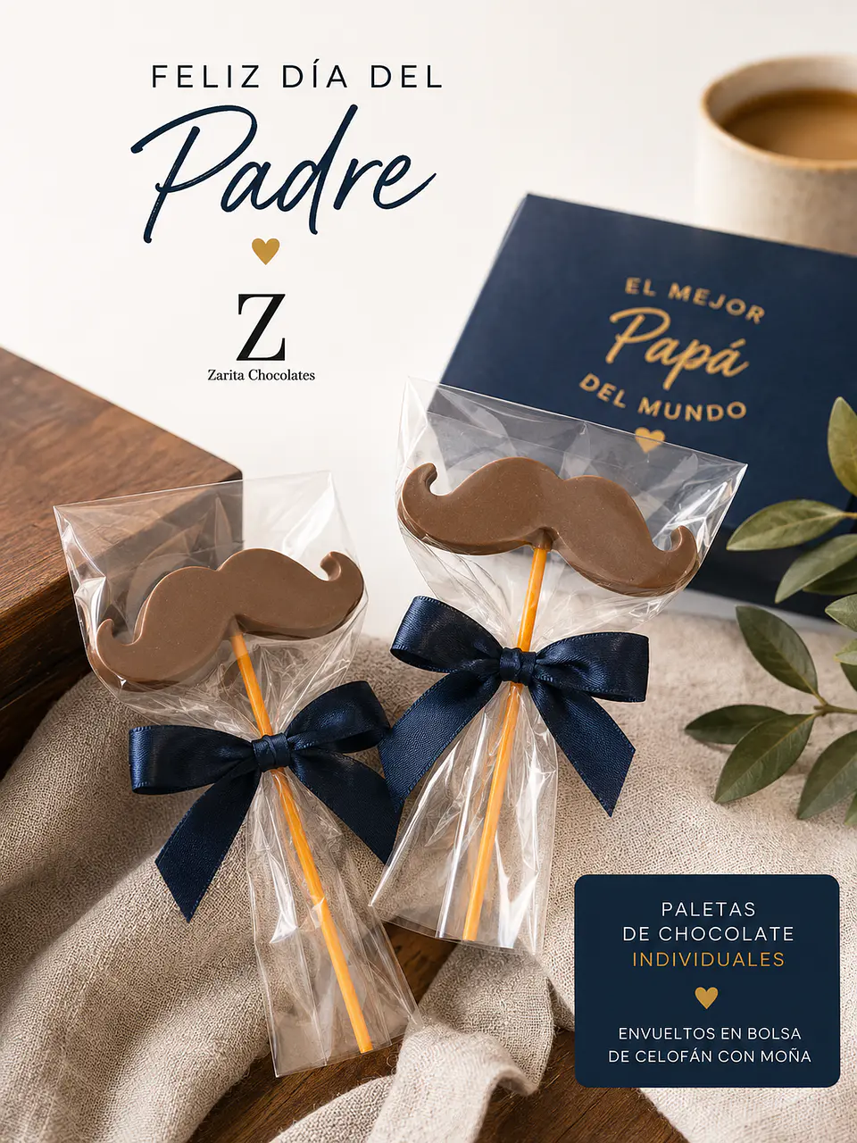 Paleta de Chocolate con Forma de Bigote para Papá 2
