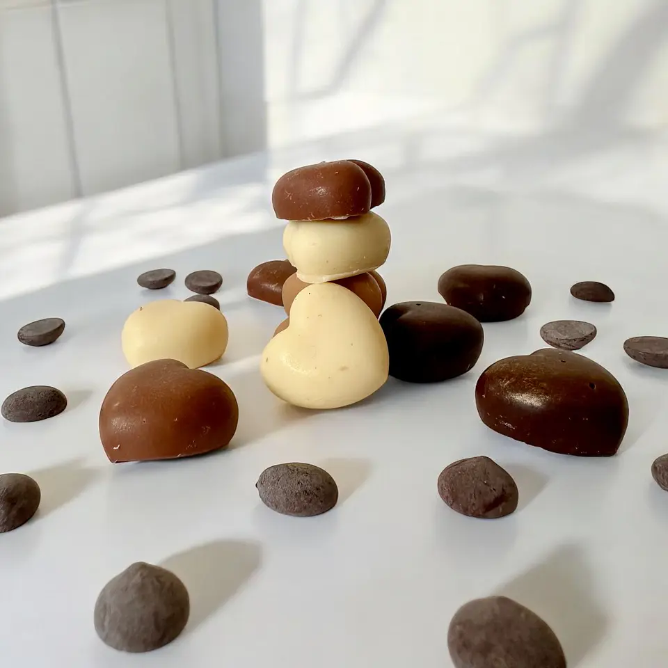Mini Corazones de Chocolate Sin Azúcar con Stevia y Maltitol 1