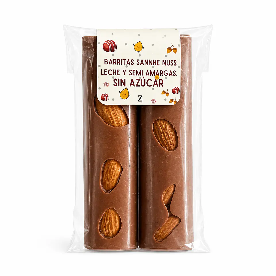 Pack de 2 Barras Sanhe Nuss Sin Azúcar con Almendras 1