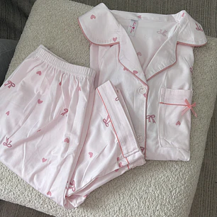 Pijama coquette rosado 