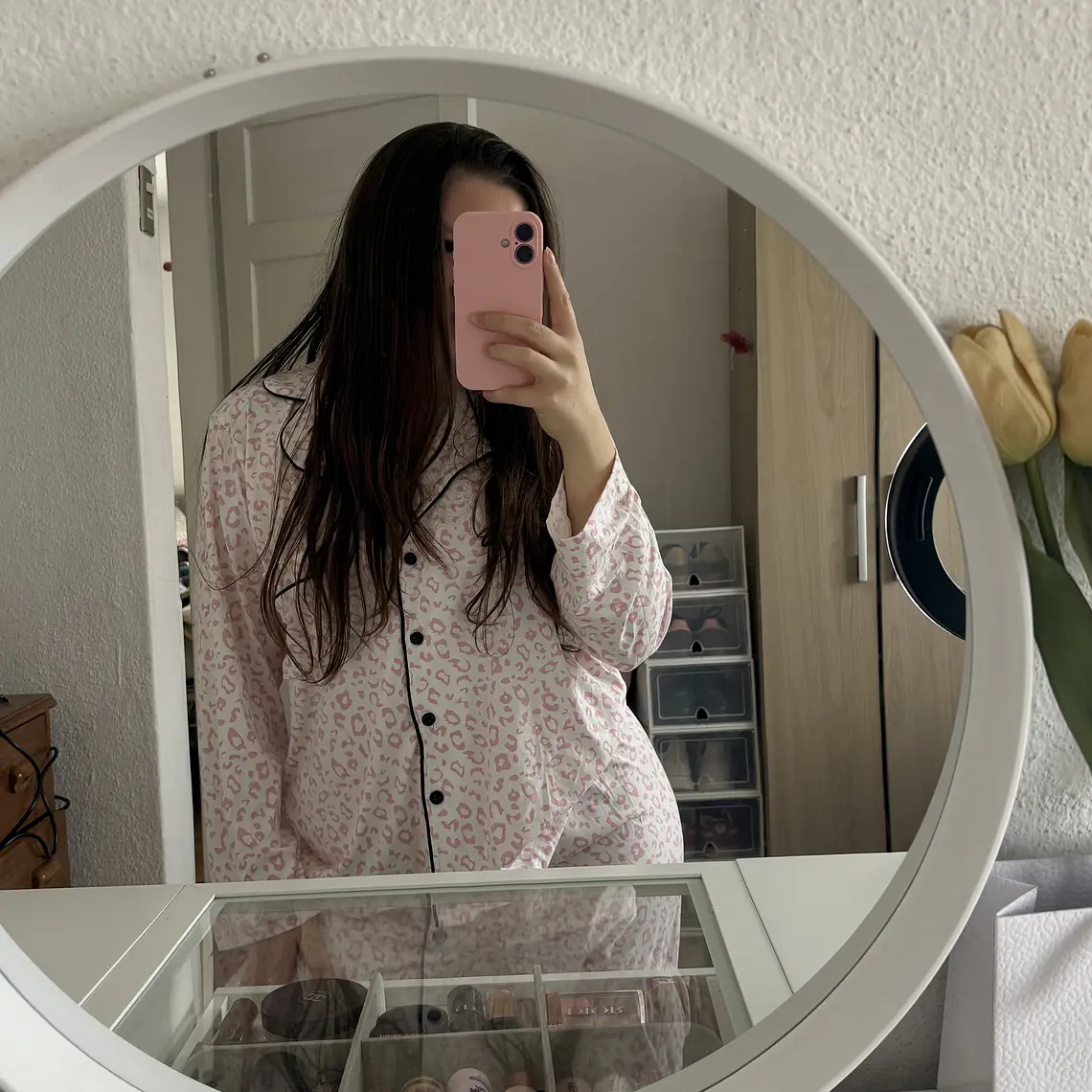 Pijama animal print rosado  2