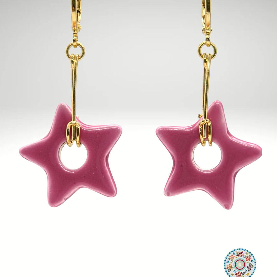 Aro Colgante estrella rosada 1