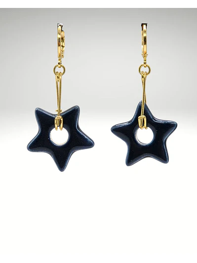 Aro colgante estrella azul