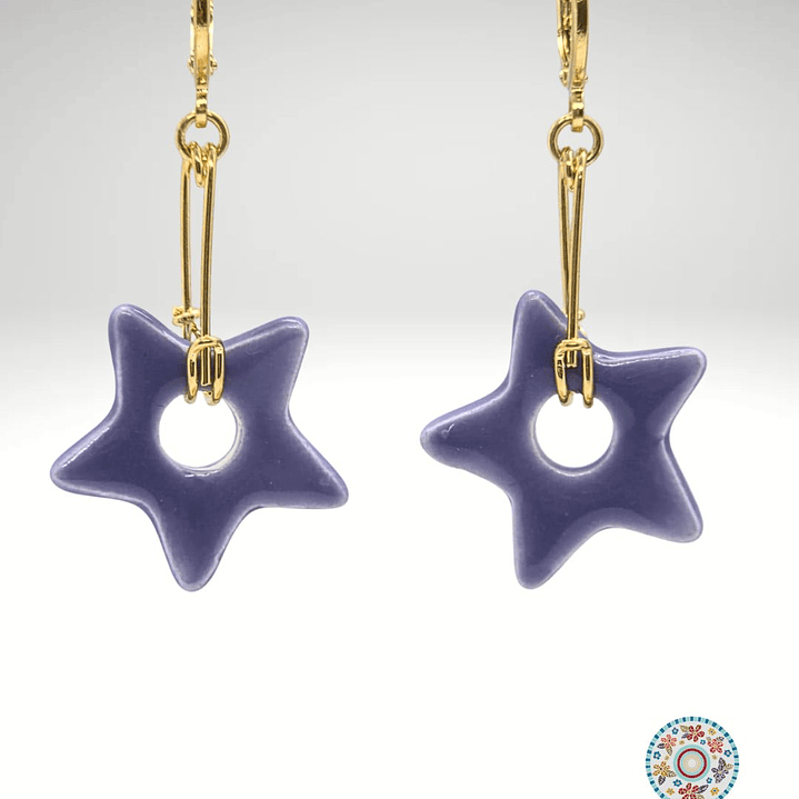 Aro colgante estrella Morado 1