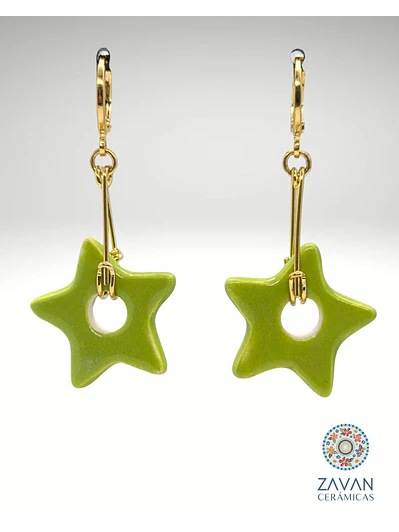 Aro Colgante estrella verde manzana