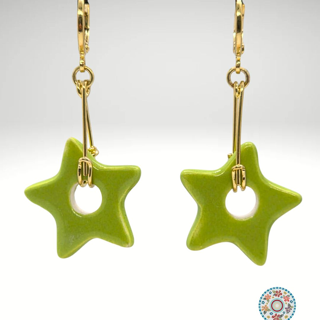 Aro Colgante estrella verde manzana 1