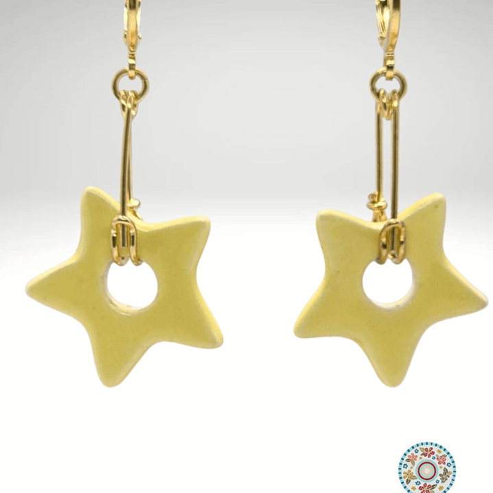 Aro colgante estrella amarillo pastel 1
