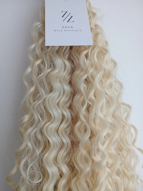 Cabelo de Fibra Premium Loiro Ondulado 613 — 300g