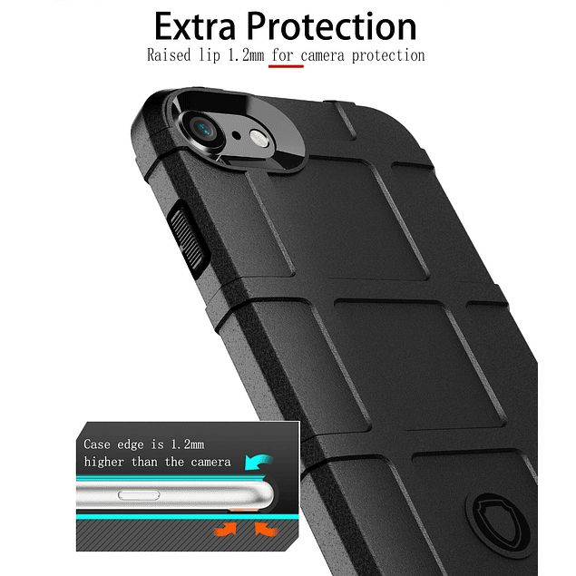 Carcasa Ultra Resistente Rugged Shield Negro iPhone SE 2022/2020 y iPhone 7/8
