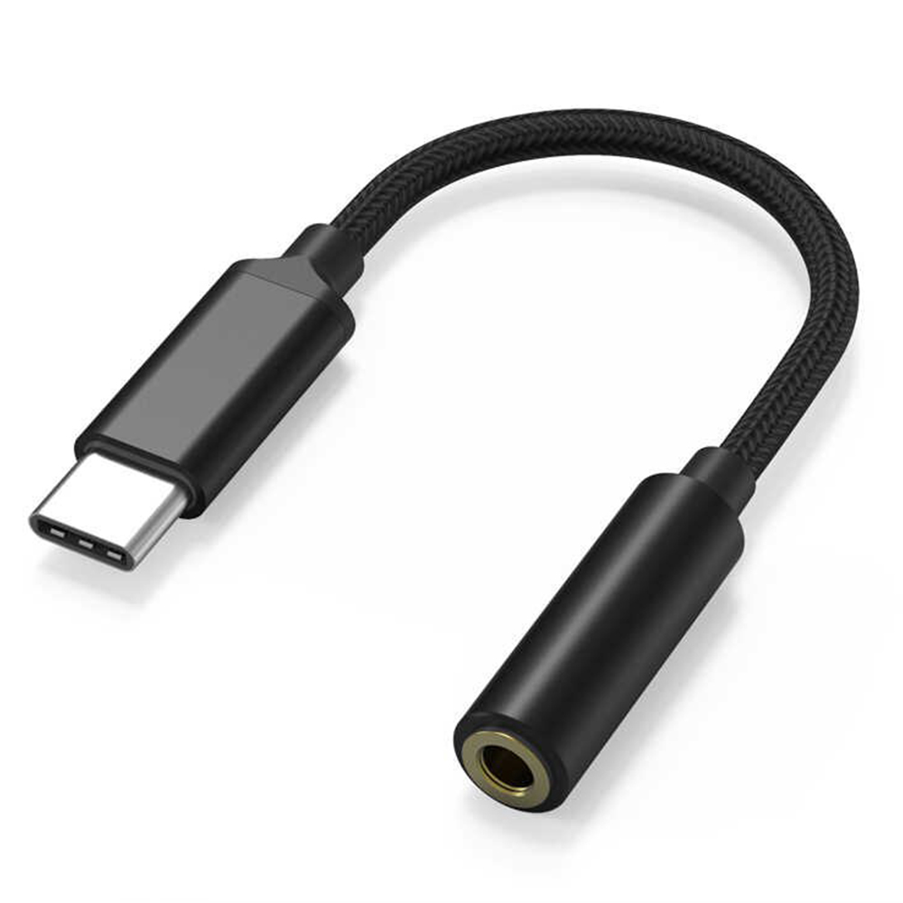 Adaptador Genérico Audio Jack 3.5 a Tipo C negro